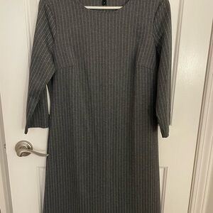 Elegant Gray Pinstripe Dress